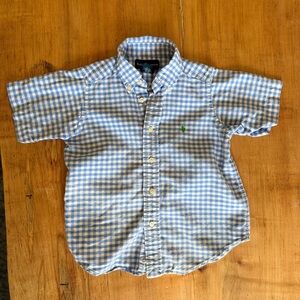 Polo by Ralph Lauren Kids Blue and White Plaid Shirt